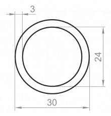 Алюминиевая труба круглая 30x3 анодированная - Фото №1