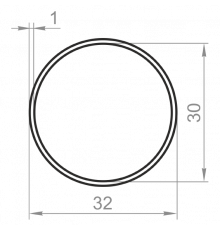 Алюминиевая труба круглая 32x1 анодированная - Фото №1