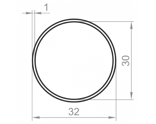 Алюмінієва труба кругла 32х1 анодована - Фото №1