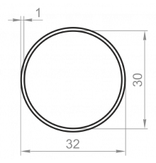 Round aluminum pipe 32x1 without coating - Фото №1