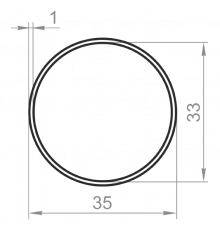 Алюминиевая труба круглая 35x1 анодированная - Фото №1