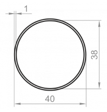 Round aluminum pipe 40x1 without coating