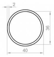 Алюминиевая труба круглая 40x2 анодированная - Фото №1