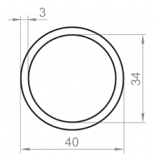 Алюминиевая труба круглая 40x3 без покрытия - Фото №1