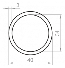 Алюминиевая труба круглая 40x3 без покрытия