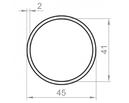 Round aluminum pipe 45x2 without coating 3m - Фото №1