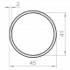 Round aluminum pipe 45x2 without coating 3m