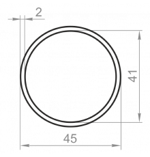 Алюминиевая труба круглая 45x2 анодированная