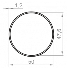 Алюминиевая труба круглая 50x1,2 без покрытия - Фото №1