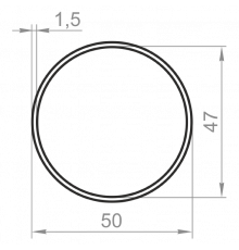 Алюминиевая труба круглая 50x1,5 анодированная - Фото №1
