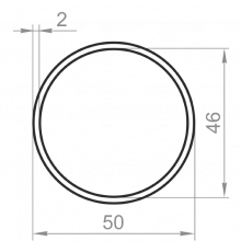 Round aluminum pipe 50x2 anodized