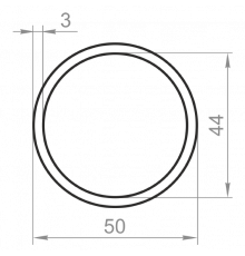 Round aluminum pipe 50x3 without coating