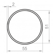 Round aluminum pipe 55x2 without coating - Фото №1