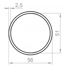 Round aluminum pipe 56x2.5 without coating - Фото №1