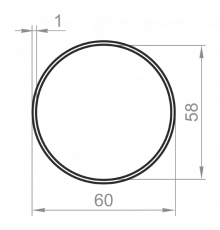 Round aluminum pipe 60x1 anodized - Фото №1