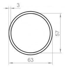 Алюминиевая труба круглая 63x3 без покрытия - Фото №1