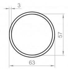 Round aluminum pipe 63x3 without coating - Фото №1