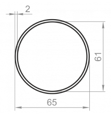 Алюминиевая труба круглая 65x2 анодированная - Фото №1
