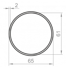 Round aluminum pipe 65x2 anodized - Фото №1