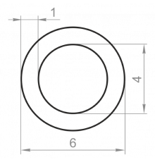 Алюмінієва труба кругла 6х1 анодована - Фото №1