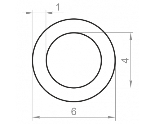Алюминиевая труба круглая 6x1 анодированная - Фото №1