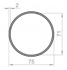 Round aluminum pipe 75x2 without coating - Фото №1