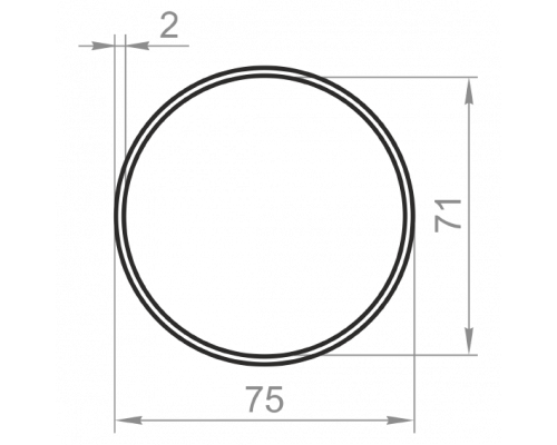 Round aluminum pipe 75x2 without coating - Фото №1