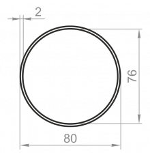 Алюминиевая труба круглая 80x2 без покрытия