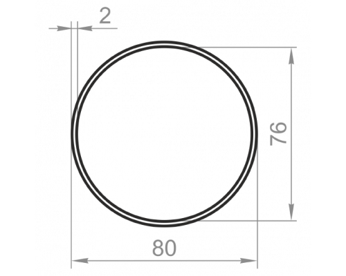 Round aluminum pipe 80x2 without coating - Фото №1