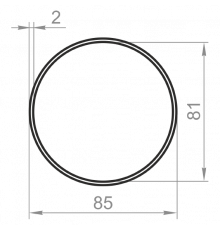 Round aluminum pipe 85x2 without coating - Фото №1