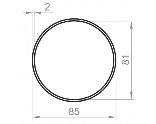 Round aluminum pipe 85x2 without coating - Фото №1