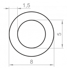 Алюминиевая труба круглая 8x1,5 анодированая - Фото №1