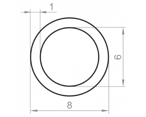 Алюминиевая труба круглая 8x1 анодированная - Фото №1