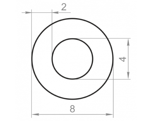 Алюминиевая труба круглая 8x2 анодированная - Фото №1