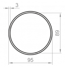 Round aluminum pipe 95x3 without coating