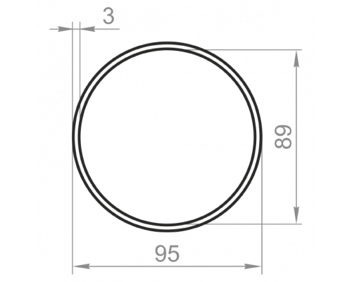 Round aluminum pipe 95x3 without coating - Фото №1