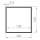 Труба алюминиевая квадратная 140x140x2,5 без покрытия