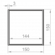Square aluminum pipe 150x150x3 without coating