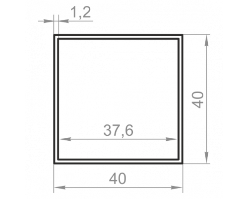 Труба алюмінієва квадратна 40х40x1,2 анодована - Фото №1