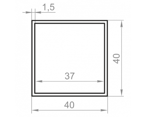 Труба алюмінієва квадратна 40х40x1,5 анодована - Фото №1