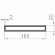 Алюминиевая труба прямоугольная 150x20x2 без покрытия