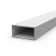 Aluminum rectangular pipe 50x25x2 without coating