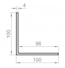 Anodized aluminum equilateral corner 100x100x4 - Фото №1