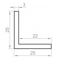 Anodized aluminum equilateral corner 25x25x3 - Фото №1