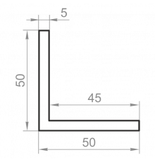 Уголок алюминиевый равносторонний 50x50x5 анодированный - Фото №1