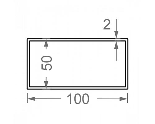 труба 100 * 50 * 2