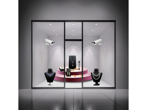 Mobile display case for outdoor trade and exhibitions